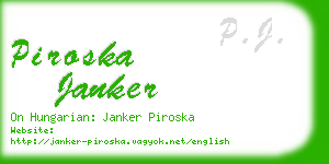 piroska janker business card
